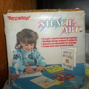 Vintage Tupperware Toys Stencil Art Set.